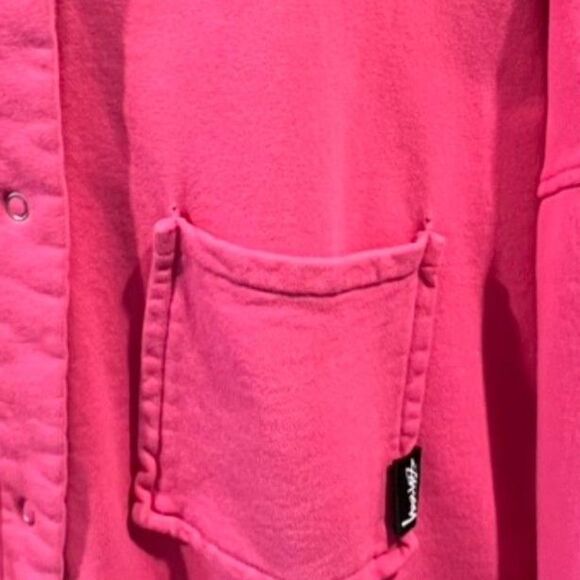 Stussy - LS Snap Button Knit "Huron" Overshirt (#218121) - Hot Pink - Picture 5 of 7